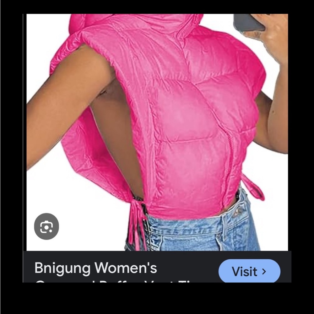 Cropped puffer vest